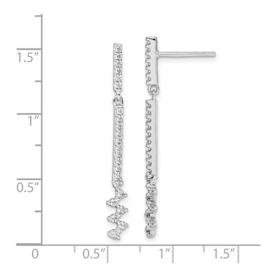 Sterling Silver CZ Dangle Earrings – view 5
