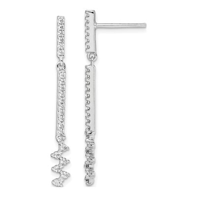 Sterling Silver CZ Dangle Earrings