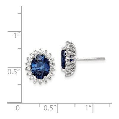 Sterling Silver Round CZ Button Stud Earrings – view 5