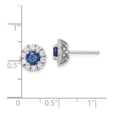 Sterling Silver Round CZ Halo Stud Earrings – view 5