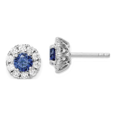 Sterling Silver Round CZ Halo Stud Earrings