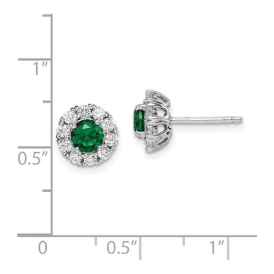 Sterling Silver Round CZ Halo Stud Earrings – view 5