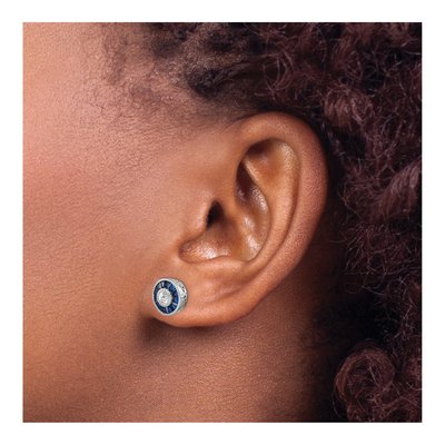Sterling Silver 5mm Round CZ Button Stud Earrings – view 4