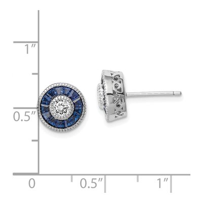 Sterling Silver 5mm Round CZ Button Stud Earrings – view 5