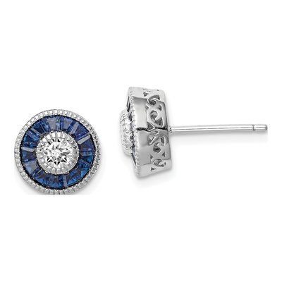 Sterling Silver 5mm Round CZ Button Stud Earrings