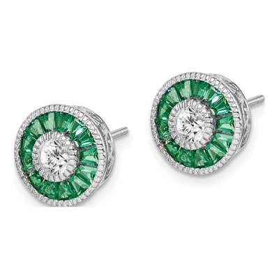 Sterling Silver 4mm Round CZ Button Stud Earrings – view 3