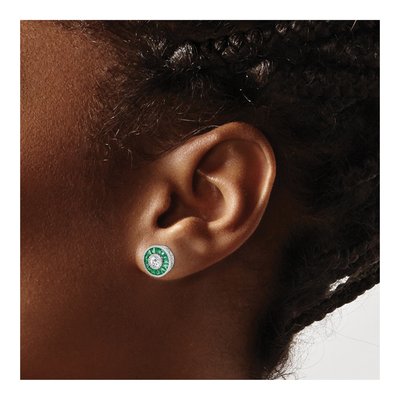 Sterling Silver 4mm Round CZ Button Stud Earrings – view 4