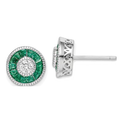 Sterling Silver 4mm Round CZ Button Stud Earrings