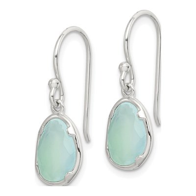 Sterling Silver Blue Chalcedony Dangle Earrings – view 3