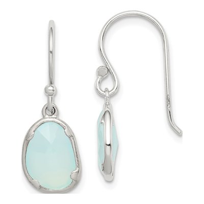 Sterling Silver Blue Chalcedony Dangle Earrings