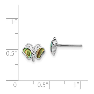 Sterling Silver Abalone Pearl Butterfly Stud Earrings – view 5