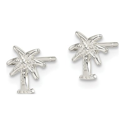 Sterling Silver Girls' Palm Tree Stud Earrings – view 3