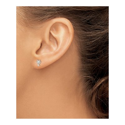 Sterling Silver Girls' Palm Tree Stud Earrings – view 4