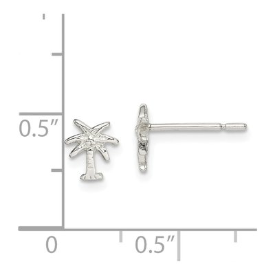 Sterling Silver Girls' Palm Tree Stud Earrings – view 5