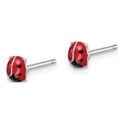 Sterling Silver Girls' Ladybug Stud Earrings – view 3