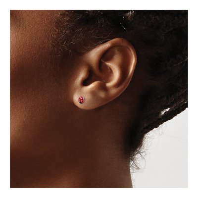 Sterling Silver Girls' Ladybug Stud Earrings – view 4
