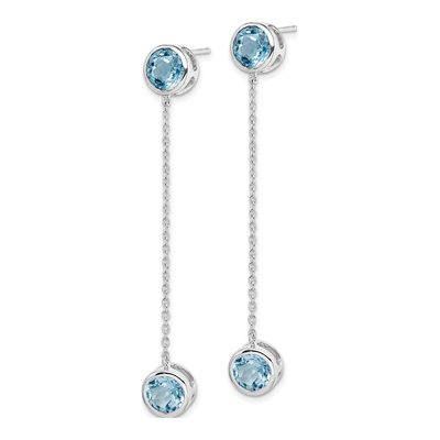 Sterling Silver Sky Blue Topaz Dangle Earrings – view 3