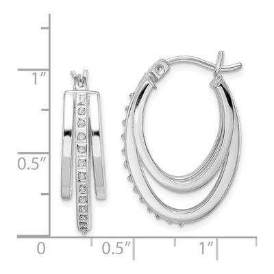 Sterling Silver 26mm Diamond Mystique Hoop Earrings – view 5