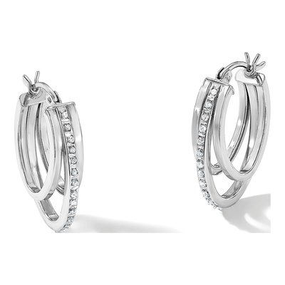 Sterling Silver 26mm Diamond Mystique Hoop Earrings – view 6