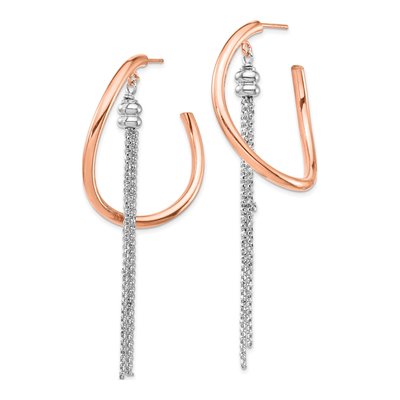 Rose Gold-Plated Sterling Silver 2.5mm Hoop Earrings – view 2