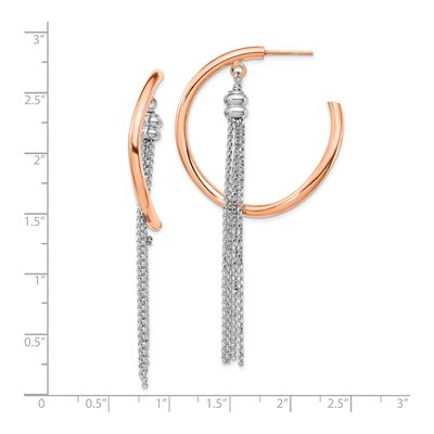 Rose Gold-Plated Sterling Silver 2.5mm Hoop Earrings – view 3