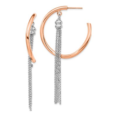 Rose Gold-Plated Sterling Silver 2.5mm Hoop Earrings