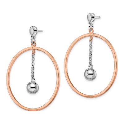 Rose Gold-Plated Sterling Silver Circle Dangle Earrings – view 2