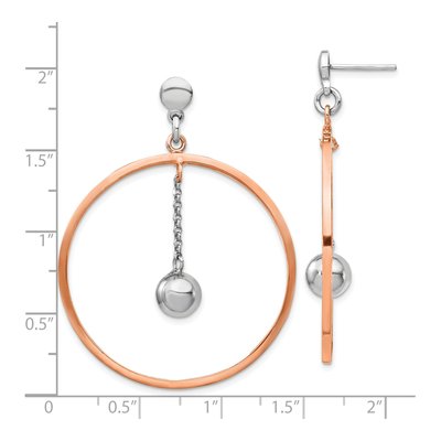 Rose Gold-Plated Sterling Silver Circle Dangle Earrings – view 3