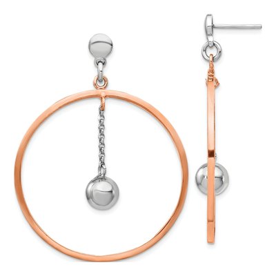 Rose Gold-Plated Sterling Silver Circle Dangle Earrings