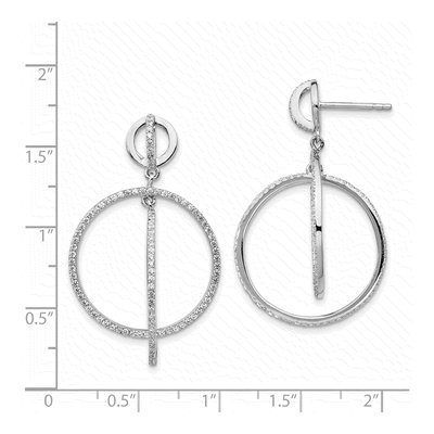 Sterling Silver CZ Circles Dangle Earrings – view 5