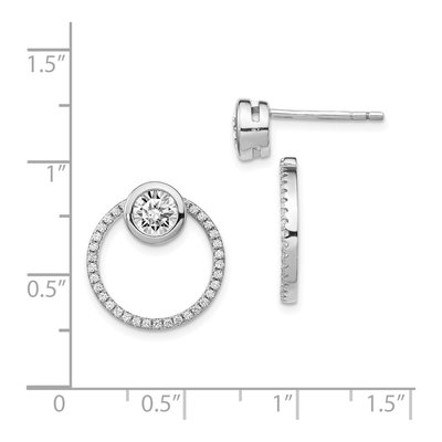 Sterling Silver CZ Circle Dangle Earrings – view 4
