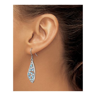 Sterling Silver Crystal Wing Dangle Earrings – view 4