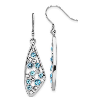 Sterling Silver Crystal Wing Dangle Earrings