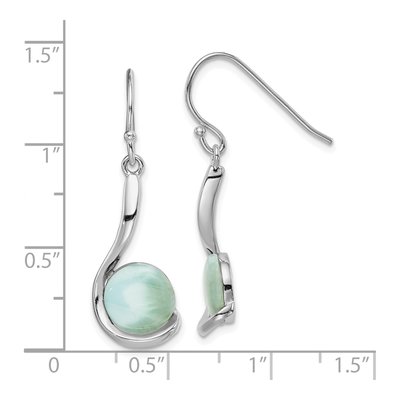 Sterling Silver Larimar Swirl Dangle Earrings – view 5
