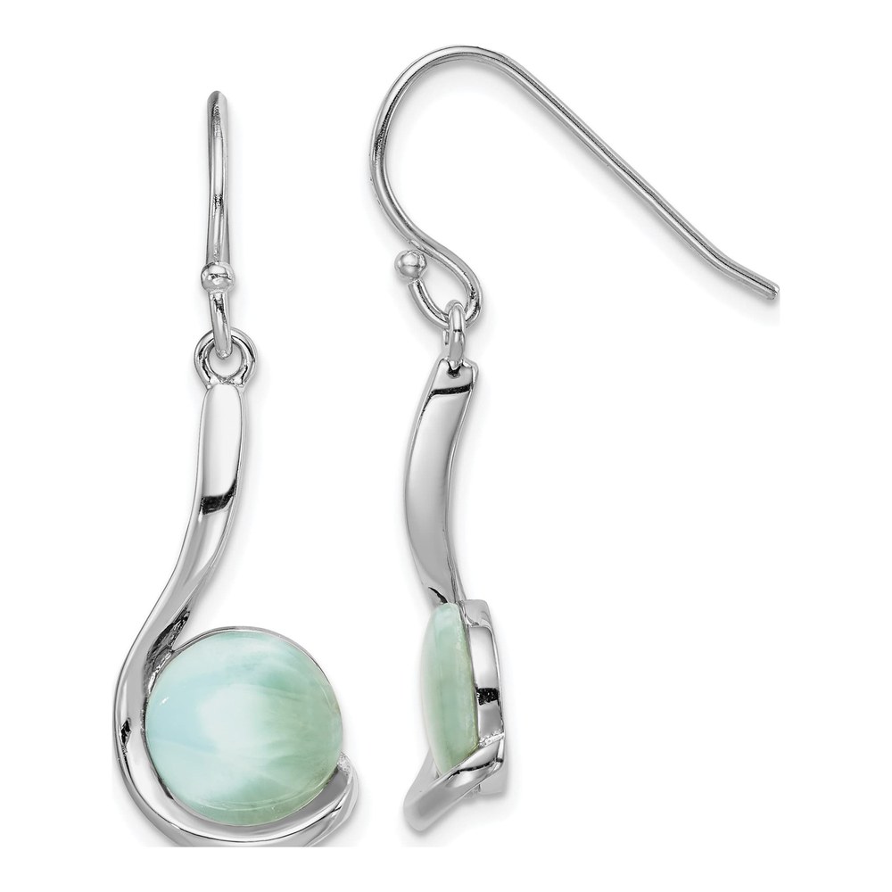 Sterling Silver Larimar Swirl Dangle Earrings