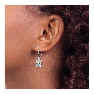 Sterling Silver Abalone Turtle Dangle Earrings – view 4