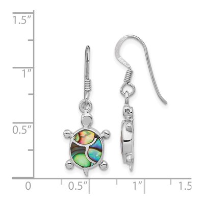 Sterling Silver Abalone Turtle Dangle Earrings – view 5