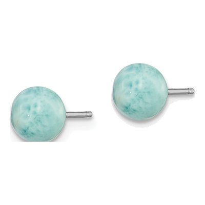 Sterling Silver Larimar Stud Earrings – view 3