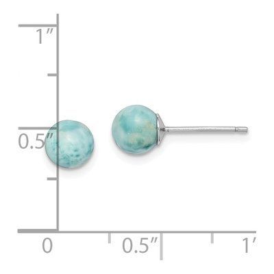 Sterling Silver Larimar Stud Earrings – view 5