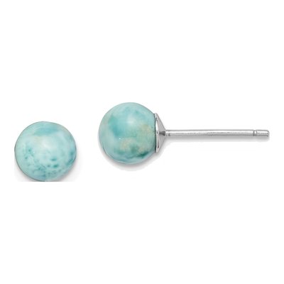 Sterling Silver Larimar Stud Earrings