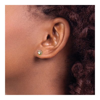 Gold-Plated Sterling Silver Round CZ Circle Stud Earrings – view 4