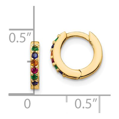 Gold-Plated Sterling Silver 9.45mm CZ Huggie Hoop Earrings – view 5