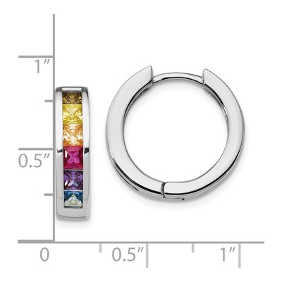 Sterling Silver 18mm CZ Hoop Earrings – view 5