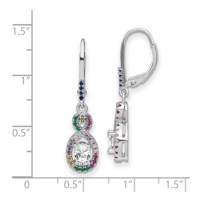 Sterling Silver CZ Infinity Leverback Earrings – view 5