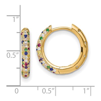 Gold-Plated Sterling Silver 18mm CZ Hoop Earrings – view 5