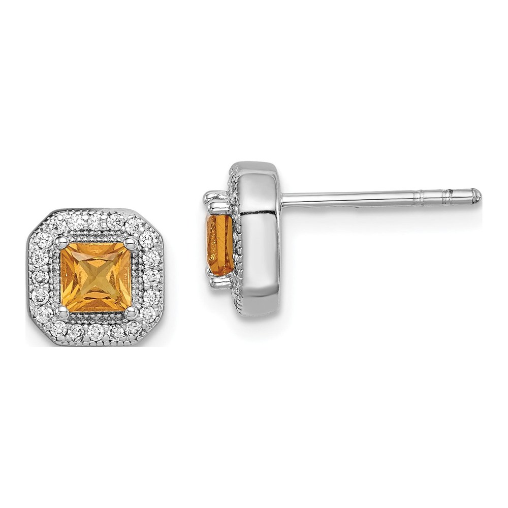 Sterling Silver November Birthstone CZ Earrings