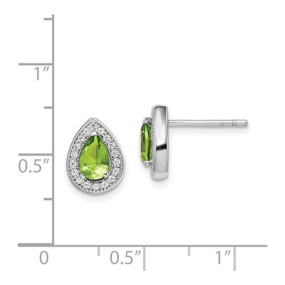 Sterling Silver Teardrop CZ Clear Birthstone Stud Earrings – view 5