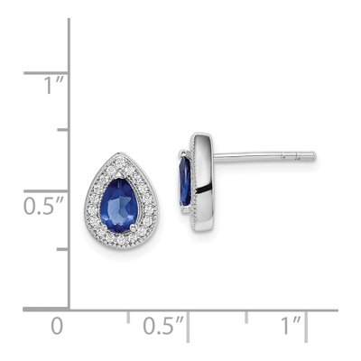 Sterling Silver Teardrop CZ Birthstone Stud Earrings – view 5
