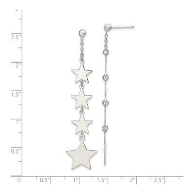 Sterling Silver Mulitple Stars Dangle Earrings – view 5