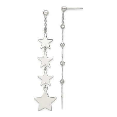 Sterling Silver Mulitple Stars Dangle Earrings